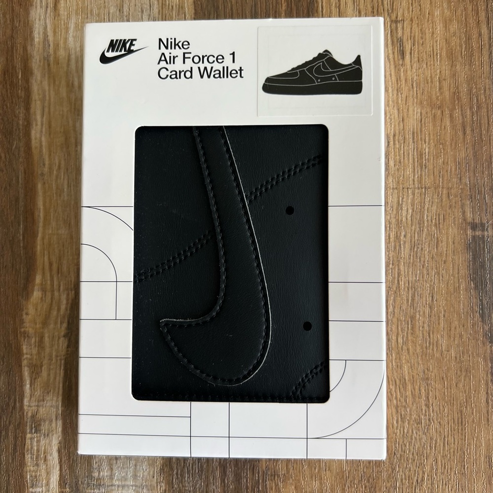 🎈HP🎉🥳 Nike Air Force 1 Black Card Wallet - Picture 2 of 5